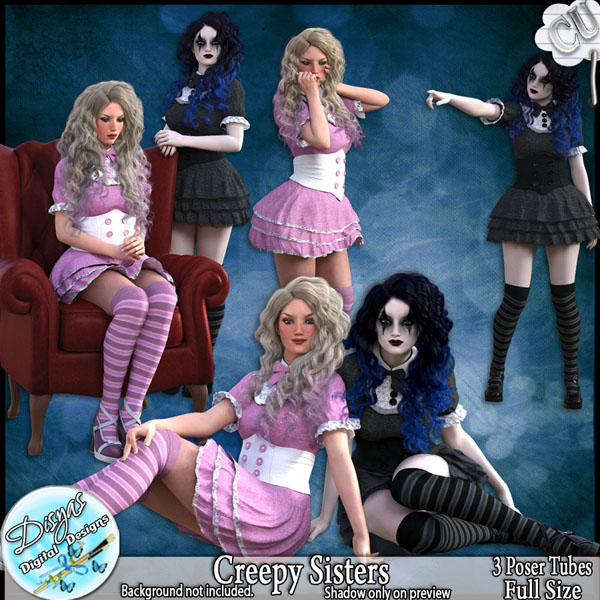 CREEPY SISTERS POSER TUBE CU - FULL SIZE - Click Image to Close